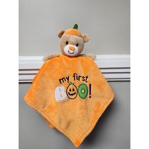 Baby Starters Halloween Lovey Rattle Security Blanket Bear My First Boo 15x15